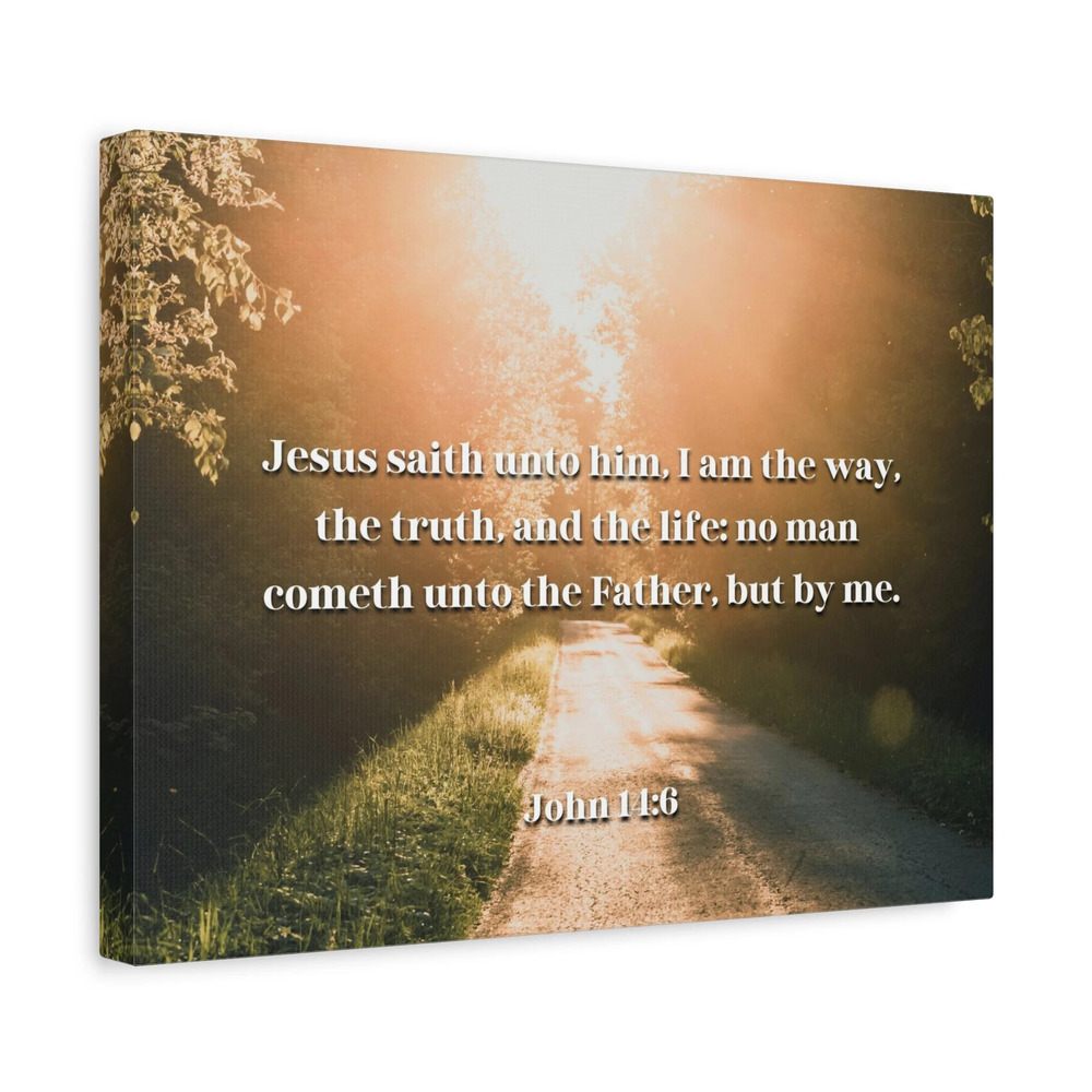 Scripture Canvas The Way John 14:6 Christian Wall Art Bible Verse Print Ready